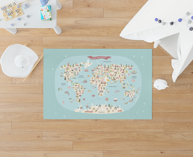 Alfombra personalizada Mapa del mundo
