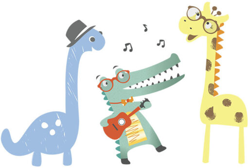Vinilo Infantil Animales Musicales
